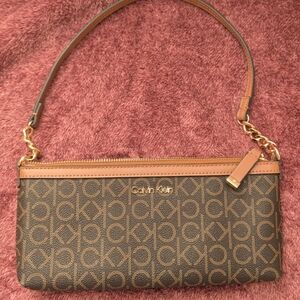 Calvin Klein Brown Monogram Clutch